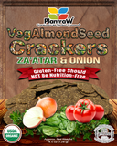 Veg-Almond-Seed Crackers - ZA'ATAR & ONION (3.5oz): Gluten-Free, Dehydrated, Natural Crackers with Sprouted Almonds
